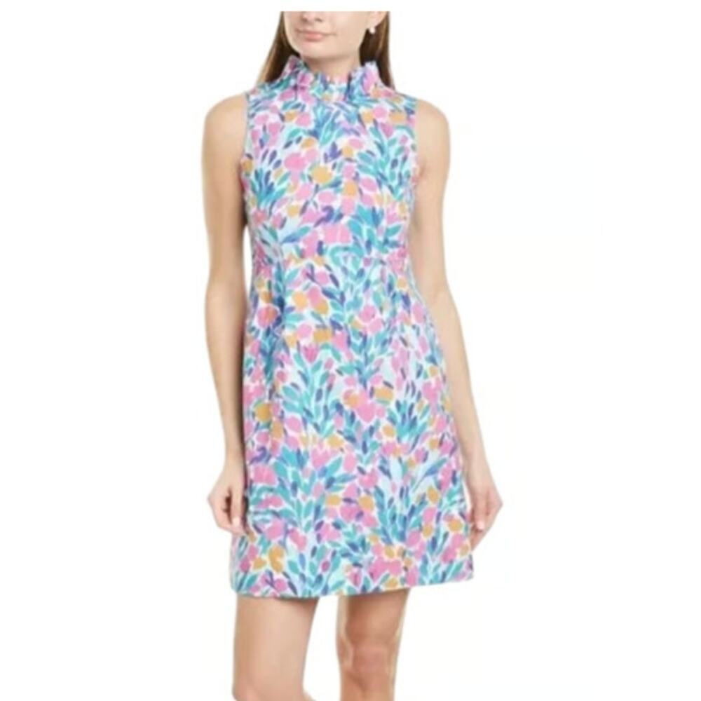 Tyler Boe Erica Linen Cotton Blend High Neck Sleeveless Tulip Dress Size 4